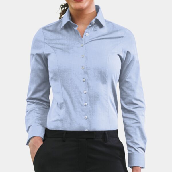 Brook Taverner Ladies Aspen Long Sleeve Oxford Shirt Thumbnail