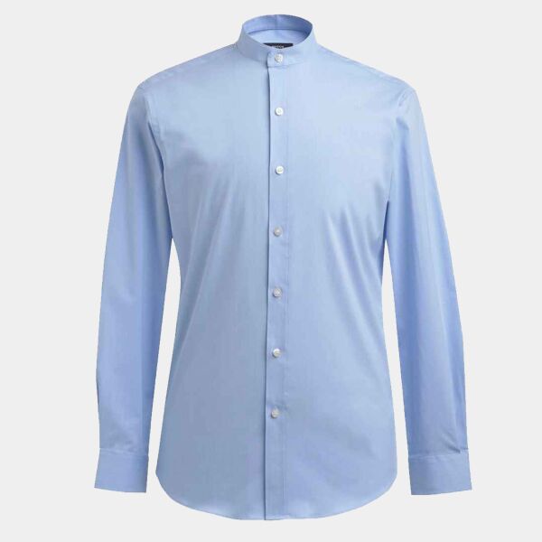 Brook Taverner Volterra Long Sleeve Grandad Collar Shirt Thumbnail