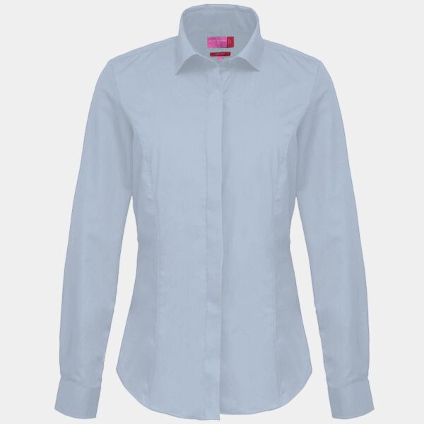 Henbury Ladies Long Sleeved Cotton Feel Coolplus® Shirt Thumbnail