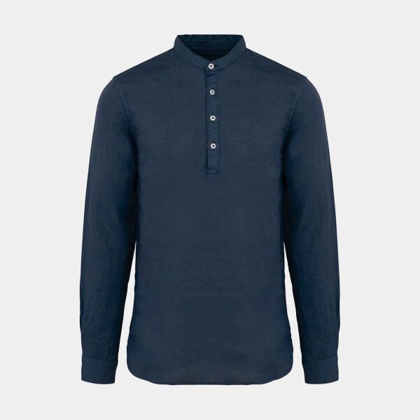 Spasso Washed Mao Collar Shirt Thumbnail