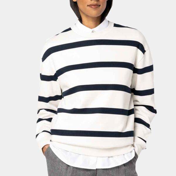 Native Spirit Unisex Striped Crew Neck Sweatshirt Thumbnail