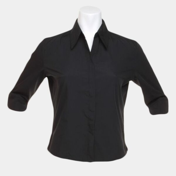 Kustom Kit Ladies 3/4 Sleeve Tailored Continental Shirt Thumbnail