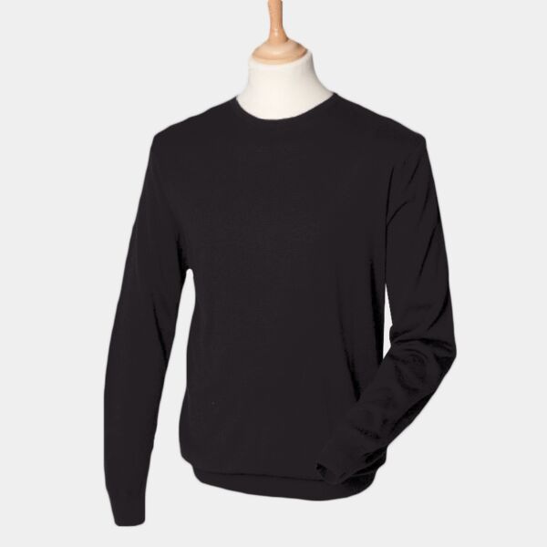 Henbury Lightweight Cotton Acrylic Crew Neck Sweater Thumbnail