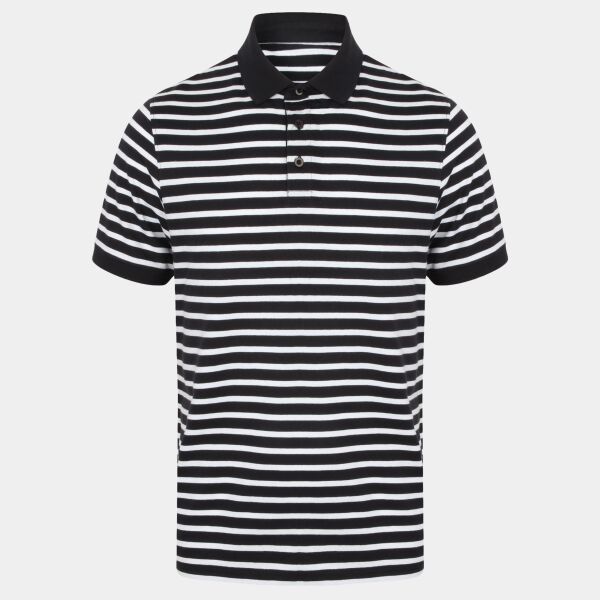 Front Row Striped Jersey Polo Shirt Thumbnail