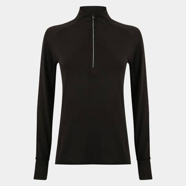 Tombo Ladies Long Sleeve Zip Neck Performance Top Thumbnail